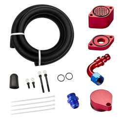 2011-2025 Ford 6.7L Powerstroke CCV Delete Kit (Red) Crankcase Vent Reroute | EngineGo