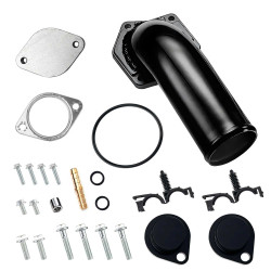 2008-2010 6.4L Powerstroke EGR Valve Delete Kit w/ Intake Elbow (Black) for Ford F250 F350 F450 F550 | EngineGo