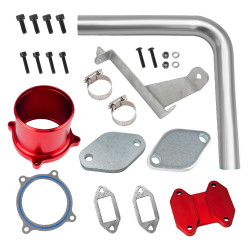2007-2009 6.7L Cummins EGR Block-off Plate & Throttle Valve Delete Kit (Red) for Dodge Ram 2500/3500/4500/5500 | EngineGo