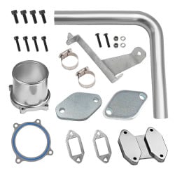 2007-2009 6.7L Cummins EGR Block-off Plate & Throttle Valve Delete Kit (Silver) for Dodge Ram 2500/3500/4500/5500 | EngineGo