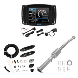 2011-2014&2017-2019 6.7L Powerstroke DPF/DEF/EGR All-in-One Delete Kit | Mini Maxx V2 Tuner, 4" DPF Delete Pipe w/ Muffler, EGR Delete Black | EngineGo