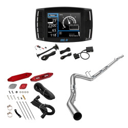 2015-2016 6.7L Powerstroke DPF/DEF/EGR All-in-One Delete Kit | Mini Maxx V2 Tuner, 4" Downpipe-Back, EGR Delete Red | EngineGo