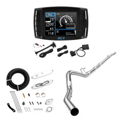 2011-2014&2017-2019 6.7L Powerstroke DPF/DEF/EGR All-in-One Delete Kit | Mini Maxx V2 Tuner, 5" Downpipe-Back, EGR Delete Silver | EngineGo