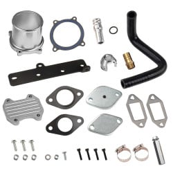 2010-2024 6.7L Cummins Dodge Ram 2500 3500 EGR Plate Cooler & Throttle Valve Delete Kit (Silver) | EngineGo