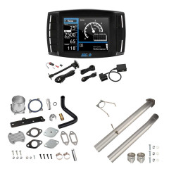 2013-2017 6.7L Cummins DPF/DEF/EGR All-in-One Delete Kit | Mini Maxx V2 Tuner, 4" DPF Delete, EGR Delete Silver | EngineGo