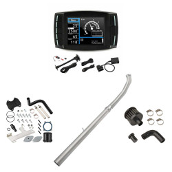 2010-2012 6.7L Cummins DPF/DEF/EGR/CCV All-in-One Delete Kit | Mini Maxx V1 Tuner, 4" DPF Delete (Race Version), Black EGR Delete Kit | EngineGo