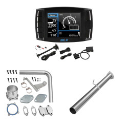 2007-2009 6.7L Cummins Dodge Ram 2500/3500 DPF/DEF/EGR All-in-One Delete Kit | Mini Maxx V2 Tuner, 4" DPF Delete, Silver EGR Delete Kit | EngineGo