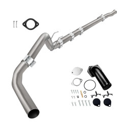 2008-2010 6.4L Powerstroke Ford F250/F350 4" Downpipe-Back, EGR Delete Black Version