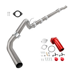 2008-2010 6.4L Powerstroke Ford F250/F350 4" Downpipe-Back, EGR Delete Red Version