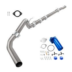 2008-2010 6.4L Powerstroke Ford F250/F350 4" Downpipe-Back, EGR Delete Blue Version