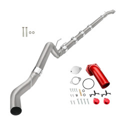 2008-2010 6.4L Powerstroke Ford F250/F350 5" Downpipe-Back, EGR Delete Red Version
