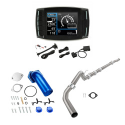 2008-2010 6.4L Powerstroke Ford F250/F350 DPF/DEF/EGR Delete 4" Downpipe-Back, Blue EGR Delete Kit