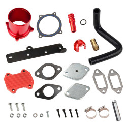 2010-2024 6.7L Cummins Dodge Ram 2500 3500 EGR Plate Cooler & Throttle Valve Delete Kit (Red) | EngineGo